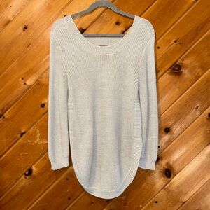 Harper Hertiage gray chunky knit side slit sweater